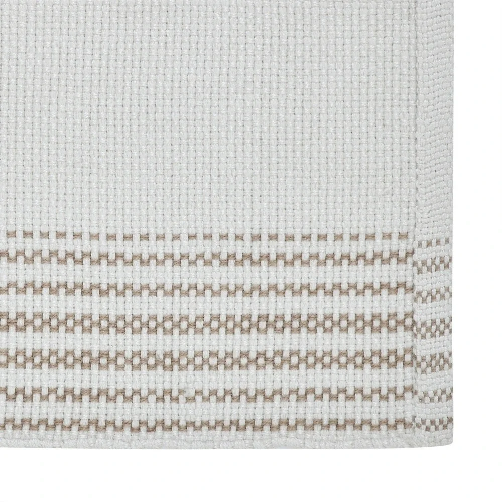 My‎ Texas House Ivory/Taupe Stripe Indoor/Outdoor Layering Rug, 24x36